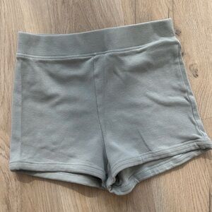 Gray/pale green Zara Ribbed Shorts